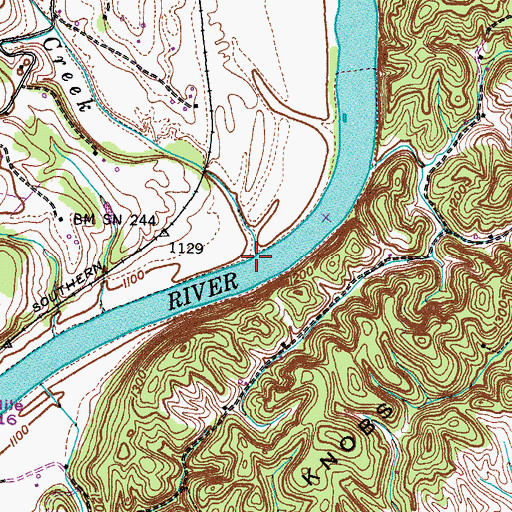 Topographic Map of Forgey Creek, TN
