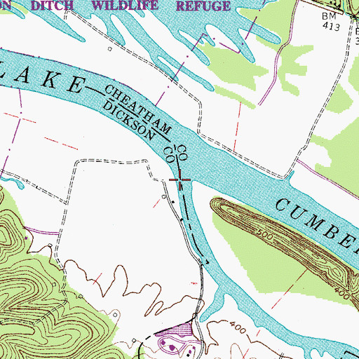 Topographic Map of Harpeth River, TN