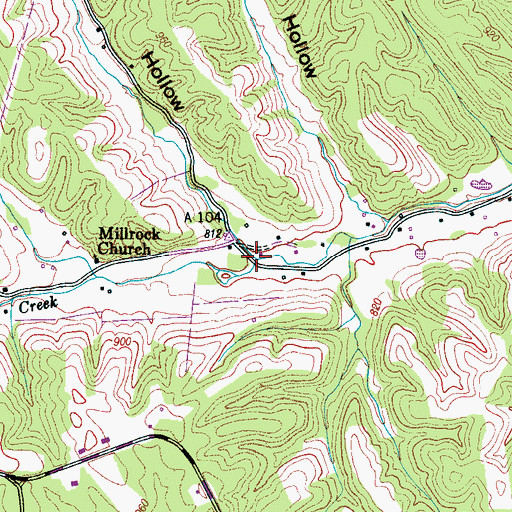 Topographic Map of Keeton Hollow, TN