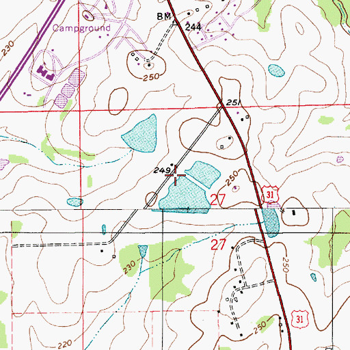 Topographic Map of Davis Number 4 Dam, AL