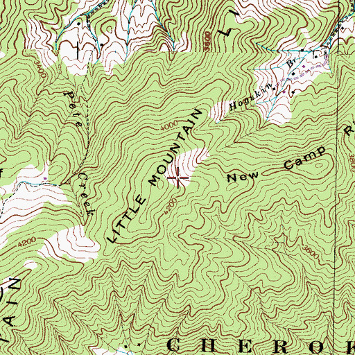Topographic Map of Little Mountain, TN