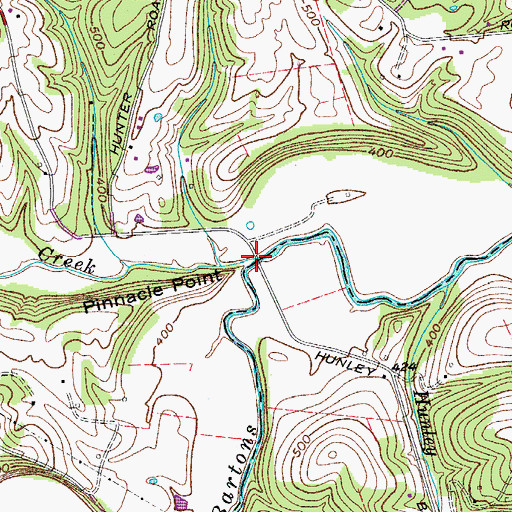 Topographic Map of Louise Creek, TN