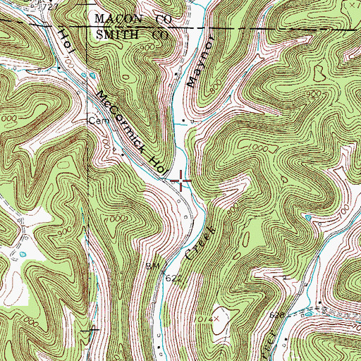 Topographic Map of Maynor Hollow, TN