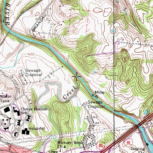 Topographic Map of McCrory Creek, TN