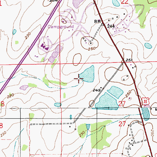 Topographic Map of Frank Davis Dam, AL