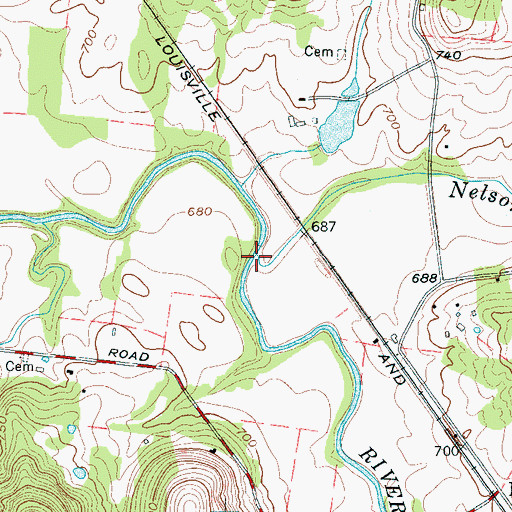 Topographic Map of Nelson Creek, TN