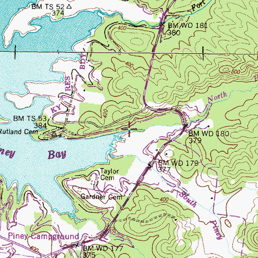 Topographic Map of North Piney Creek, TN