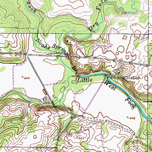 Topographic Map of Piney Fork, TN