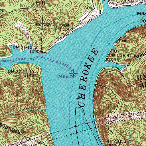 Topographic Map of Poor Valley Creek, TN
