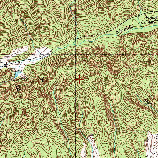 Topographic Map of Poor Valley Ridge, TN