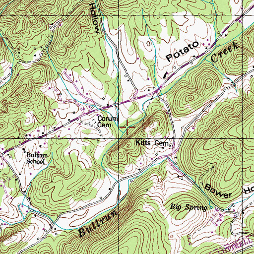 Topographic Map of Potato Valley, TN