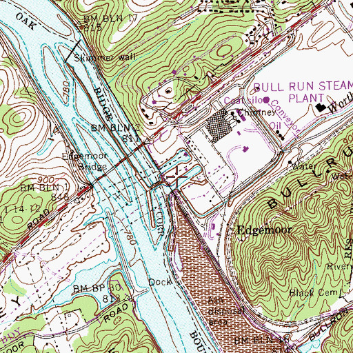 Topographic Map of Raccoon Valley, TN