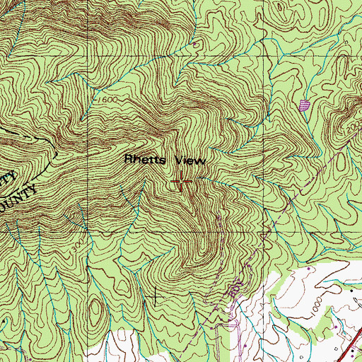 Topographic Map of Rhetts View, TN