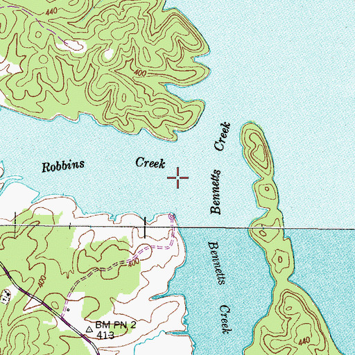 Topographic Map of Robbins Creek, TN