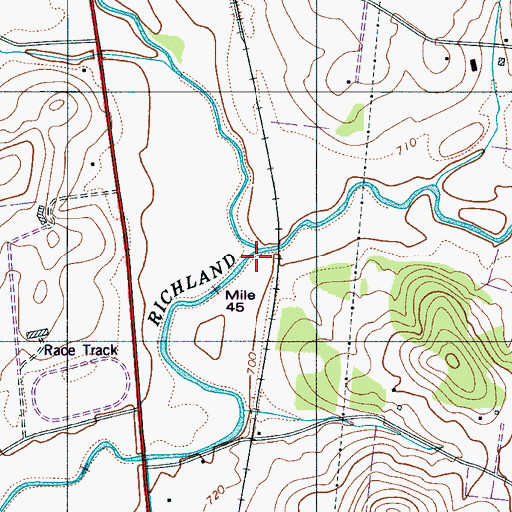 Topographic Map of Robertson Fork Creek, TN
