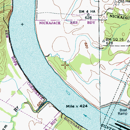 Topographic Map of Sequatchie Valley, TN