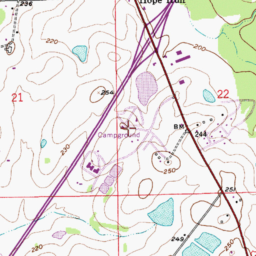 Topographic Map of Fisher Lake, AL