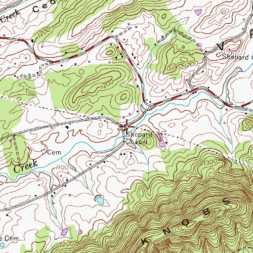 Topographic Map of Shepard Chapel, TN