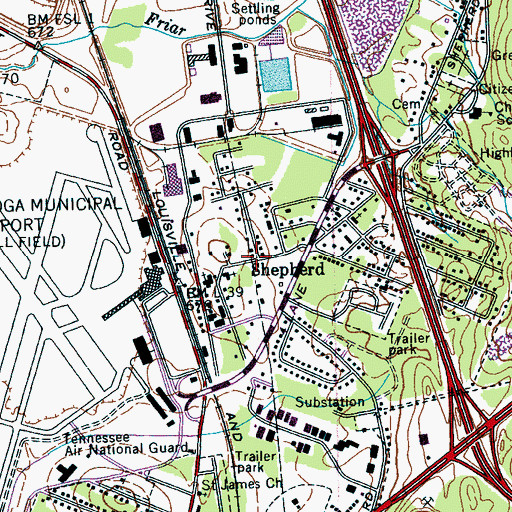 Topographic Map of Shepherd, TN