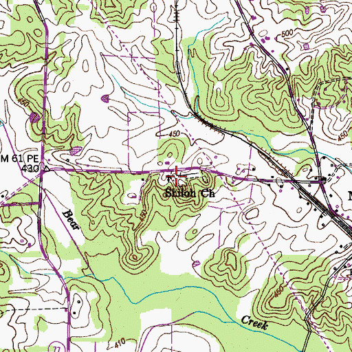Topographic Map of Shiloh Church, TN