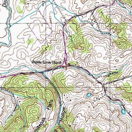 Topographic Map of Shipley Grove Church, TN