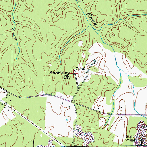 Topographic Map of Shockley Church, TN