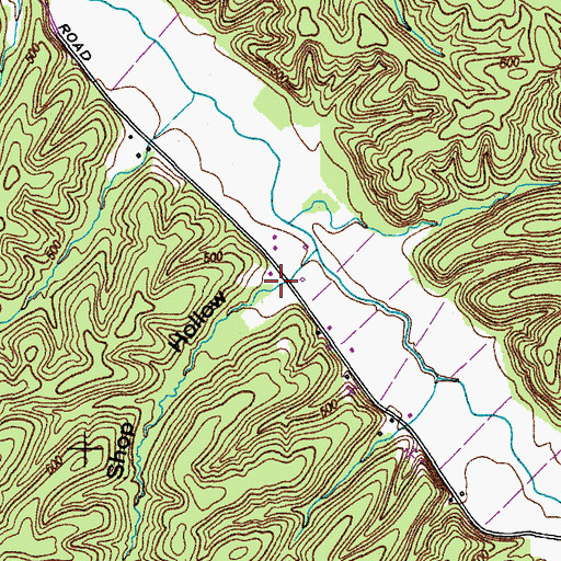 Topographic Map of Shop Hollow, TN