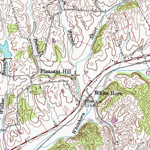 Topographic Map of Short Creek, TN