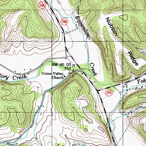 Topographic Map of Shuler Branch, TN