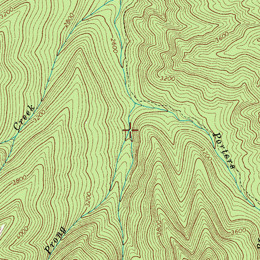 Topographic Map of Shutts Prong, TN