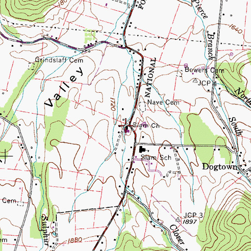 Topographic Map of Siam Church, TN