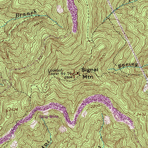 Topographic Map of Signal Mountain, TN