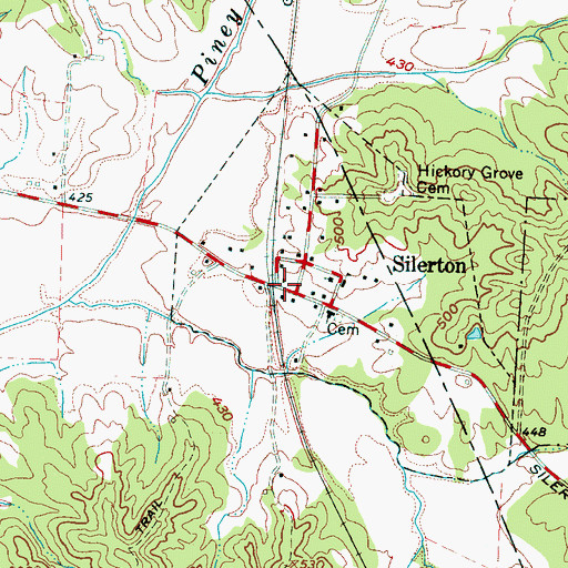 Topographic Map of Silerton, TN