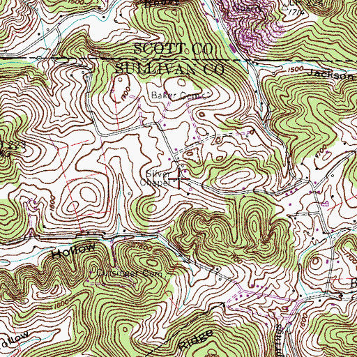 Topographic Map of Silver Chapel, TN