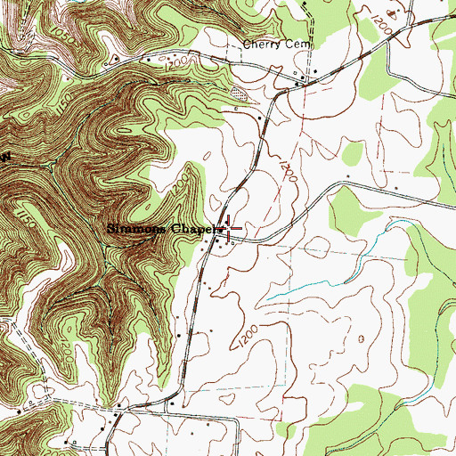 Topographic Map of Simmons Chapel, TN