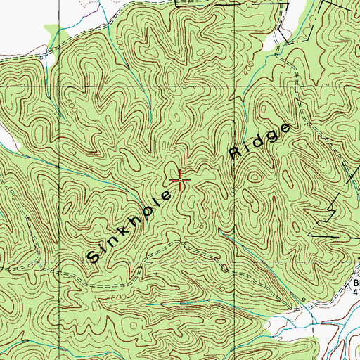 Topographic Map of Sinkhole Ridge, TN