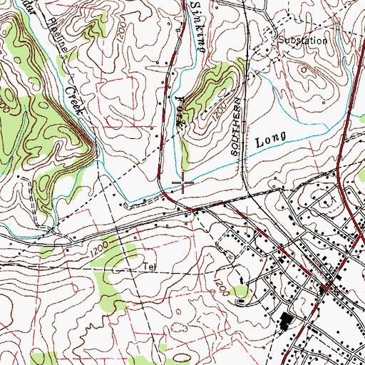 Topographic Map of Sinking Creek, TN