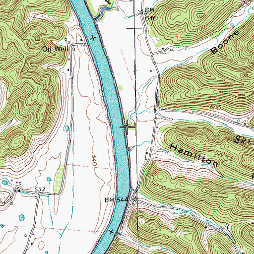 Topographic Map of Skinnicy Branch, TN