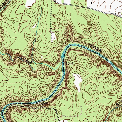 Topographic Map of Skull Cave Creek, TN