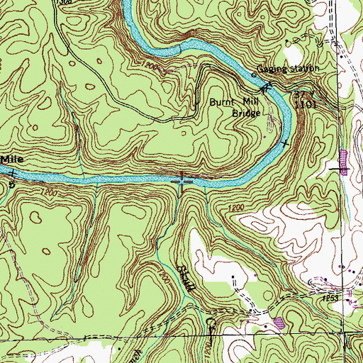 Topographic Map of Skull Creek, TN