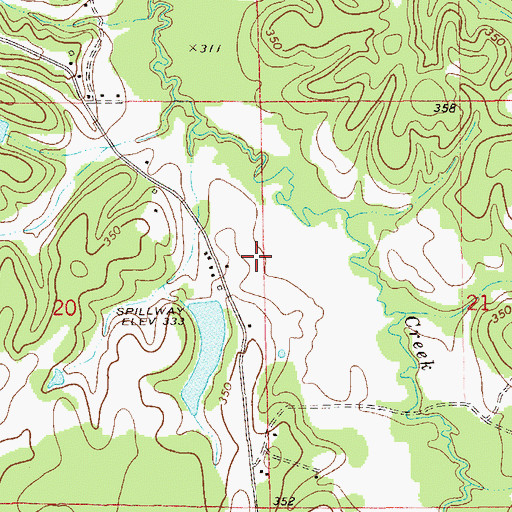 Topographic Map of Ostette Dam, AL