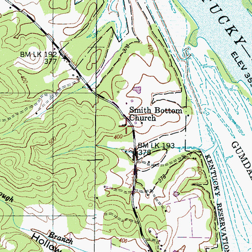 Topographic Map of Smith Bottom Church, TN