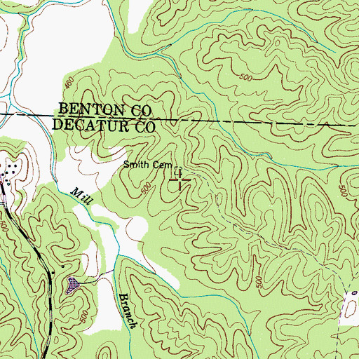 Topographic Map of Smith Cemetery, TN