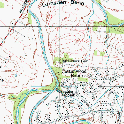 Topographic Map of McGavock Cemetery, TN