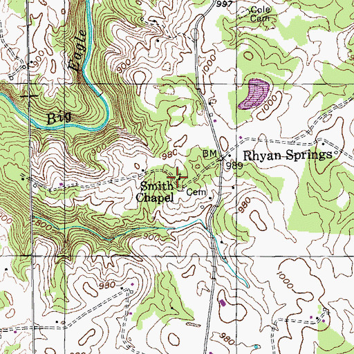 Topographic Map of Smith Chapel, TN