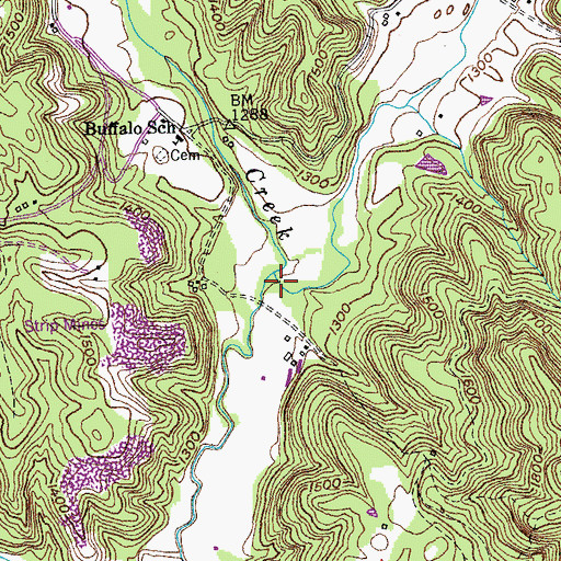 Topographic Map of Smith Creek, TN