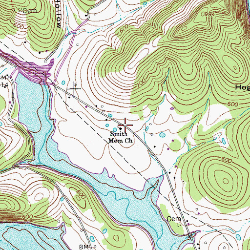 Topographic Map of Smith Memorial Church, TN