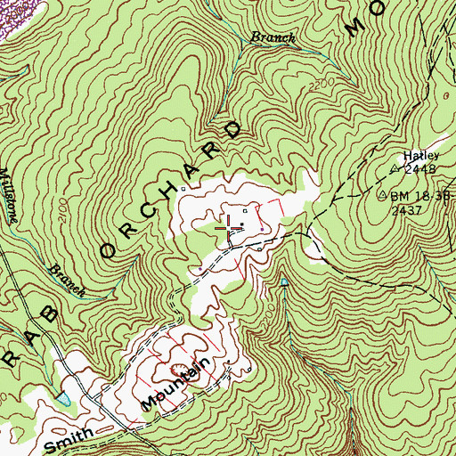 Topographic Map of Smith Mountain, TN
