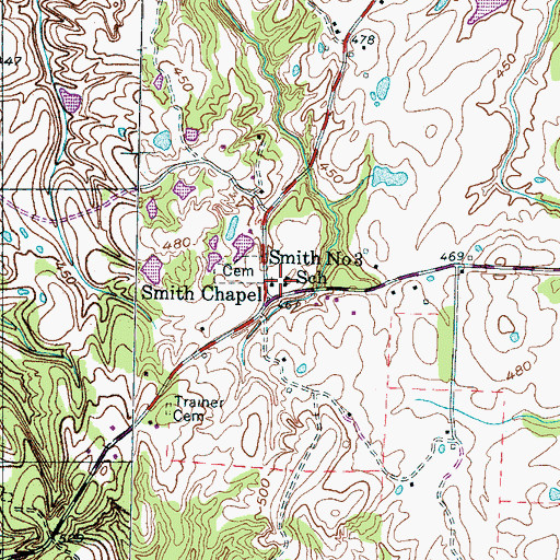 Topographic Map of Smith Number Three School, TN