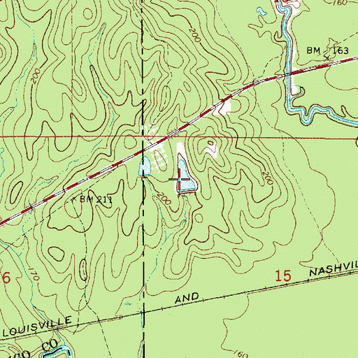 Topographic Map of Sand Creek Dam Number One, AL